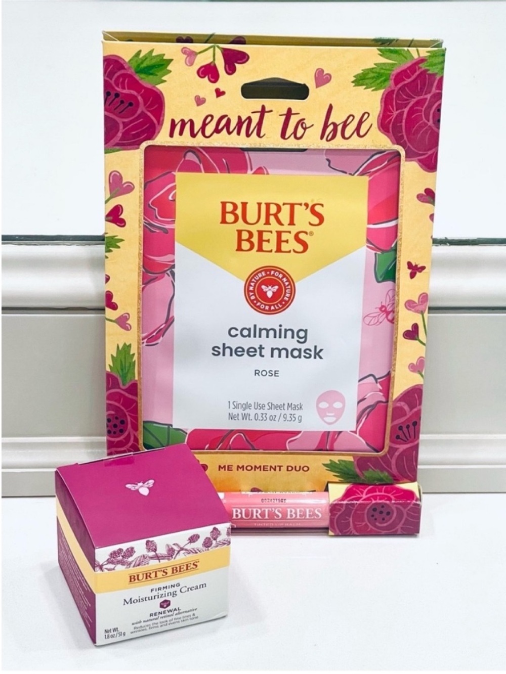 NEW! Burt's Bees Firming Moisturizing Cream, Mask & Lip Balm NIB